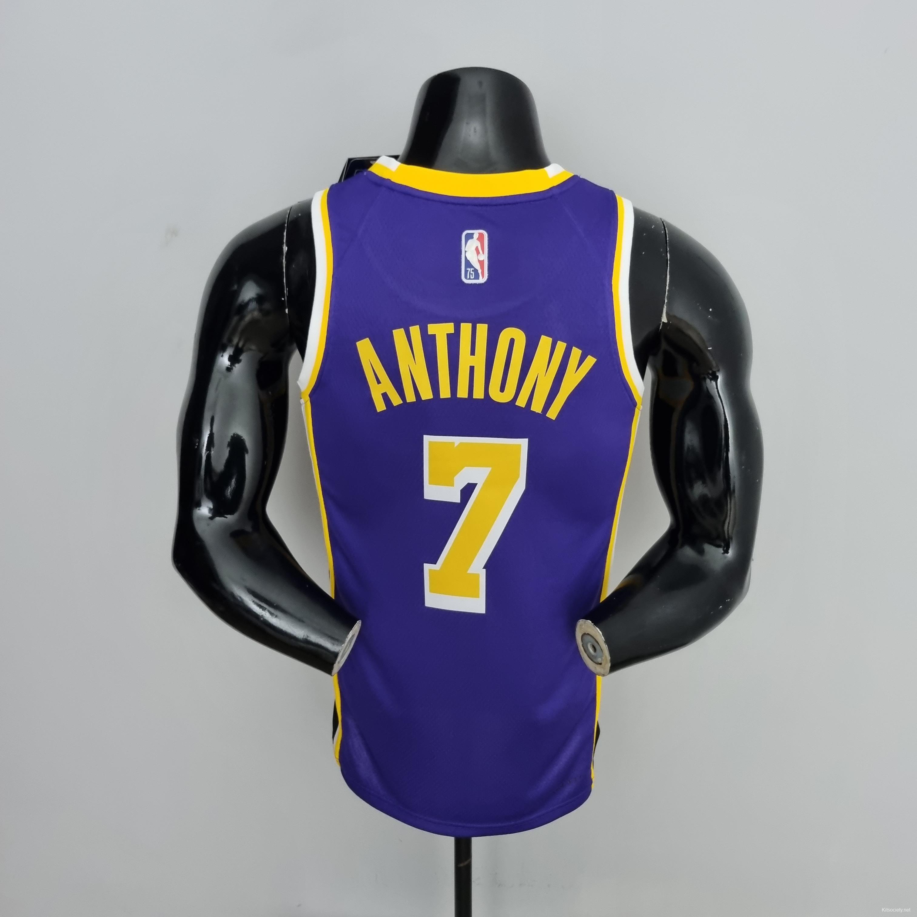 cráter unos pocos caballo de fuerza 75th Anniversary Anthony #7 Los Angeles Lakers Jordan Purple NBA Jersey -  Kitsociety