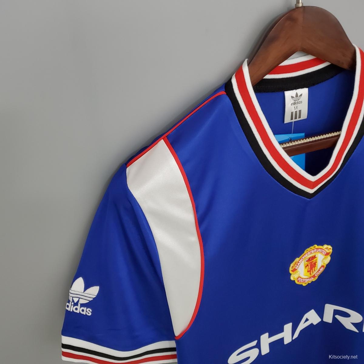 Manchester United 1985/86 Blue Third Shirt – Premier Retros