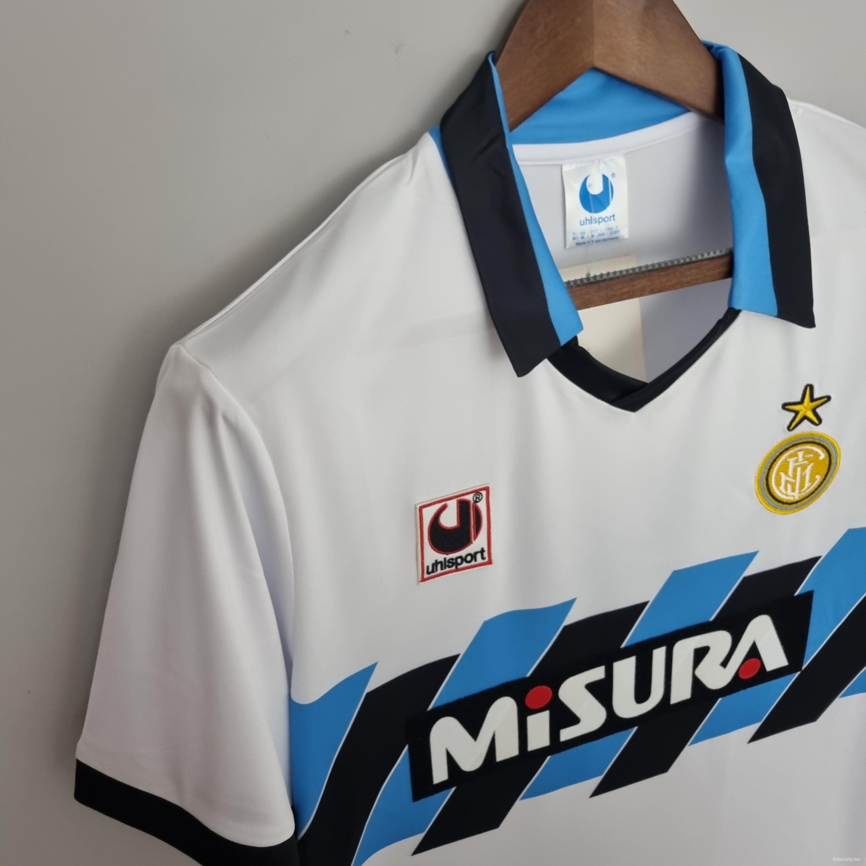 White Score Draw Inter Milan 1992 Away Shirt