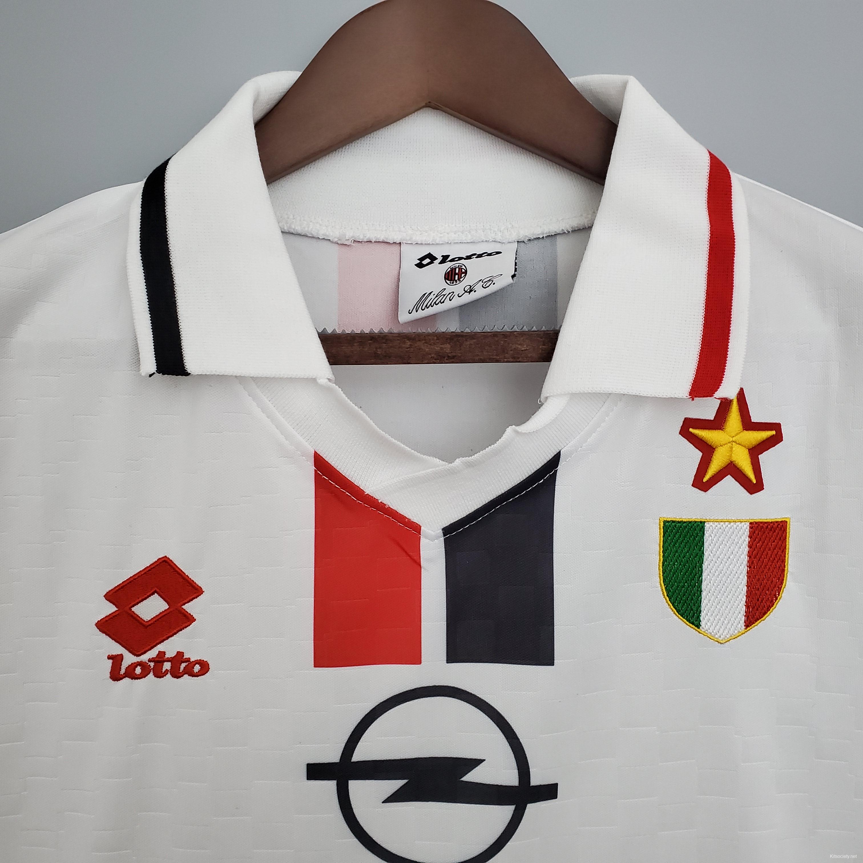 Retro 95/97 AC Milan Away White Jersey - Kitsociety