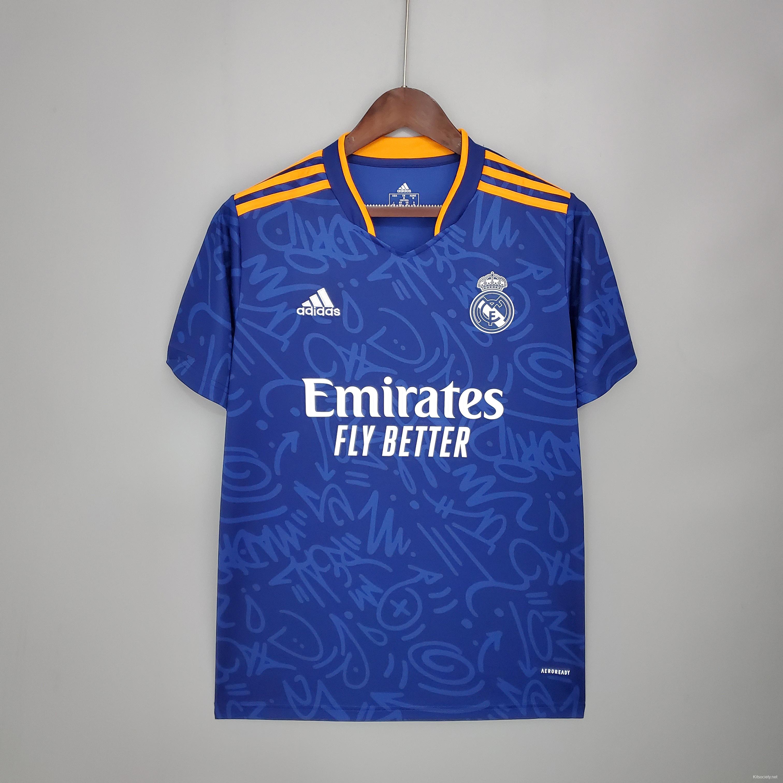 Adidas Real Madrid 21/22 Training Jersey (Blue/Orange)