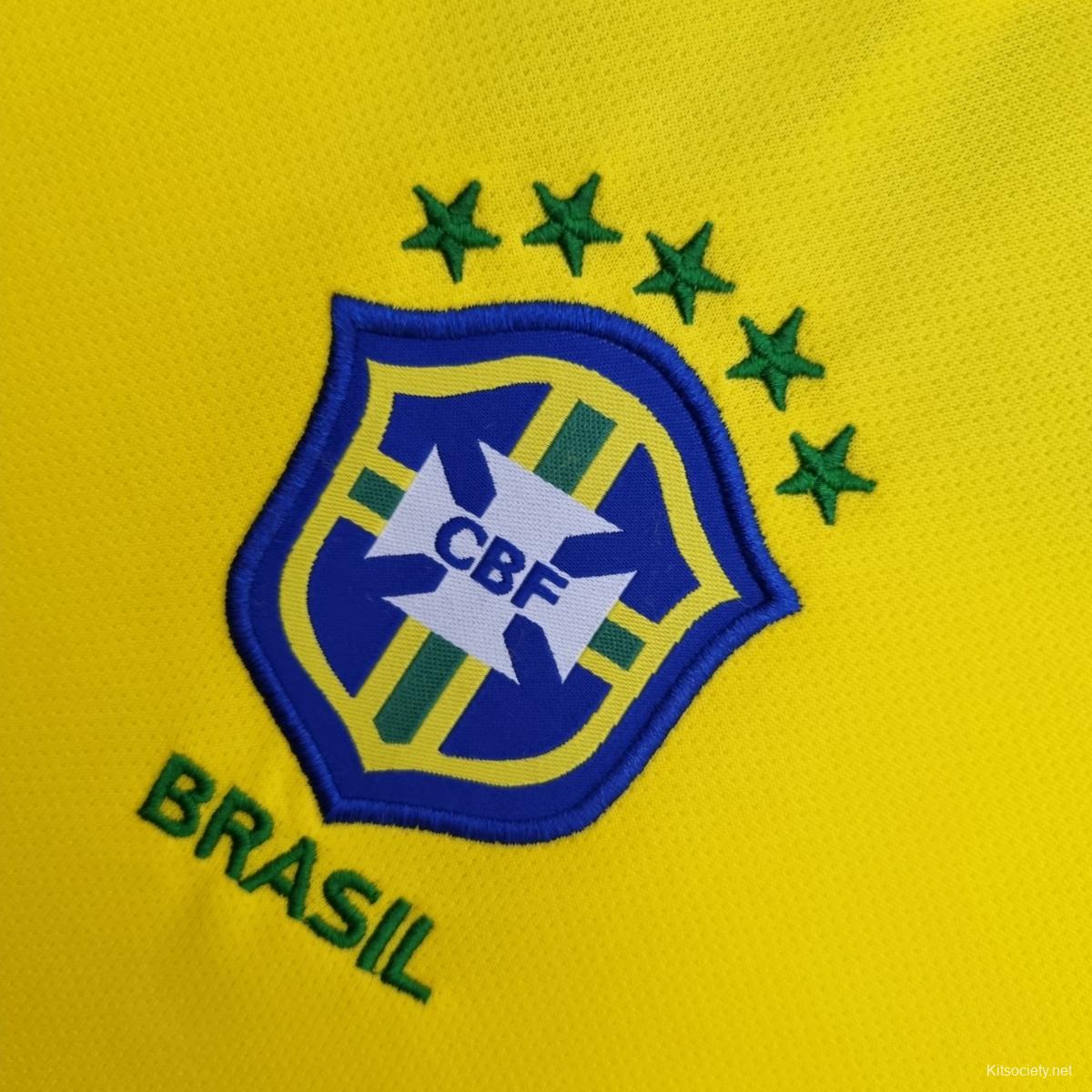 Retro 2004 Brazil Away Blue Jersey - Kitsociety