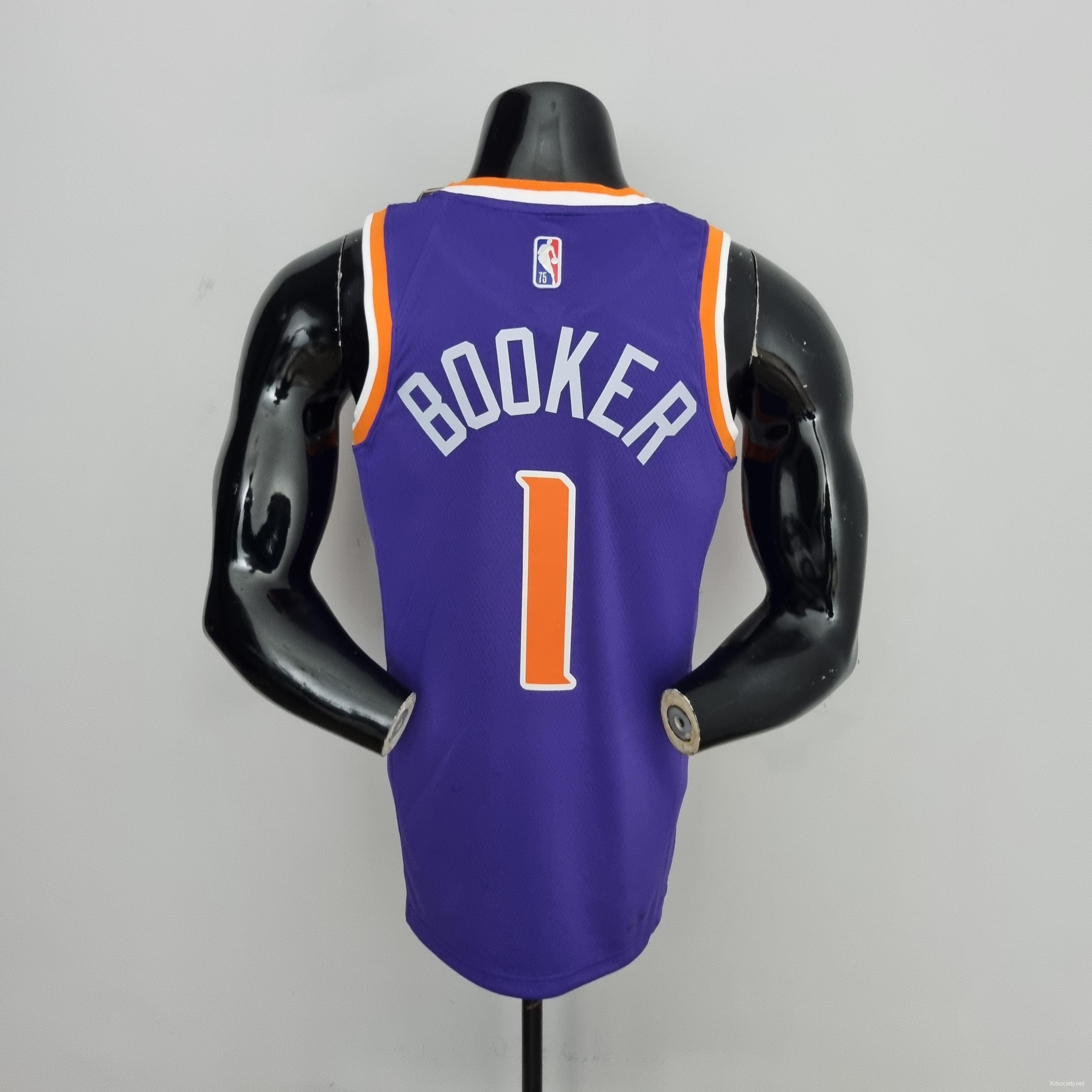 75th Anniversary Booker #1 Phoenix Suns Purple NBA Jersey - Kitsociety