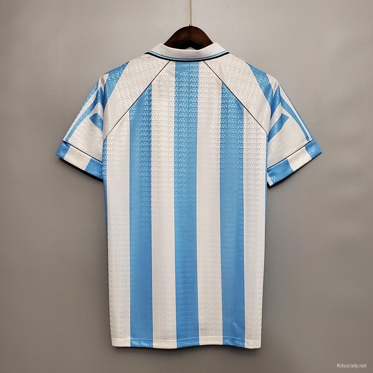 Argentina 1986 Retro Home Soccer Short Sleeve Jersey - Size S