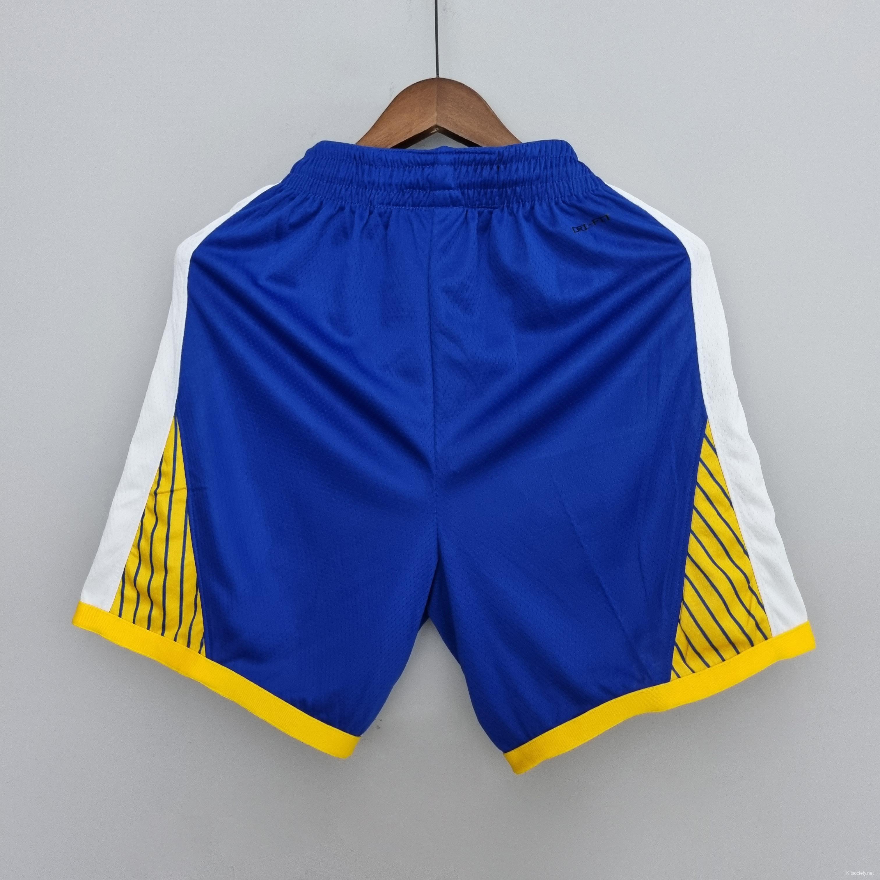 Golden State Warriors Authentic Adidas Shorts NBA Basketball L Blue Sewn  Lounge