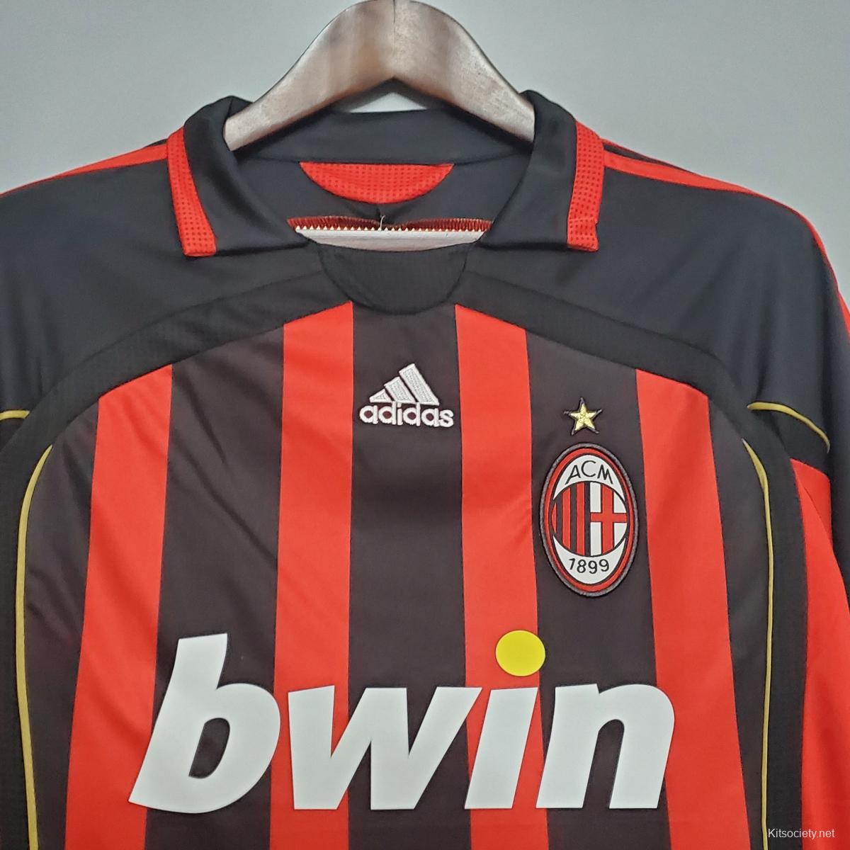 Retro Long Sleeve 2006-07 AC Milan Home Jersey - Kitsociety