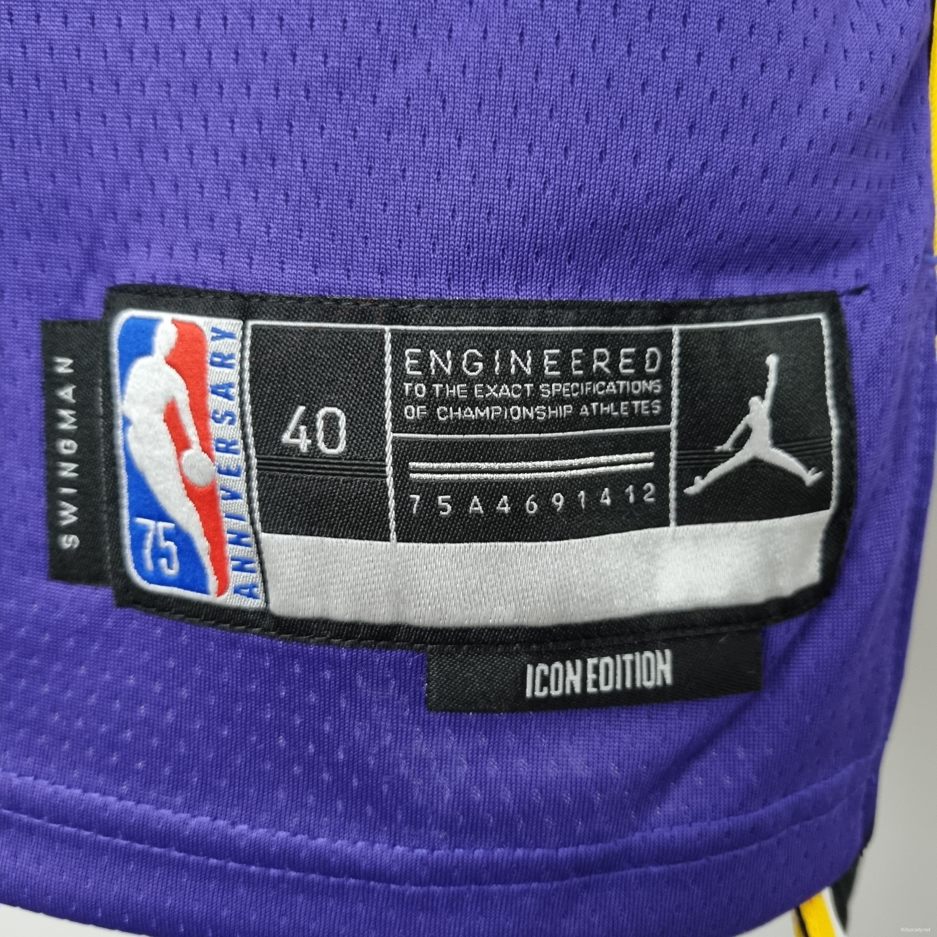 75th Anniversary Los Angeles Lakers Purple #7 NBA Jersey-311,Los