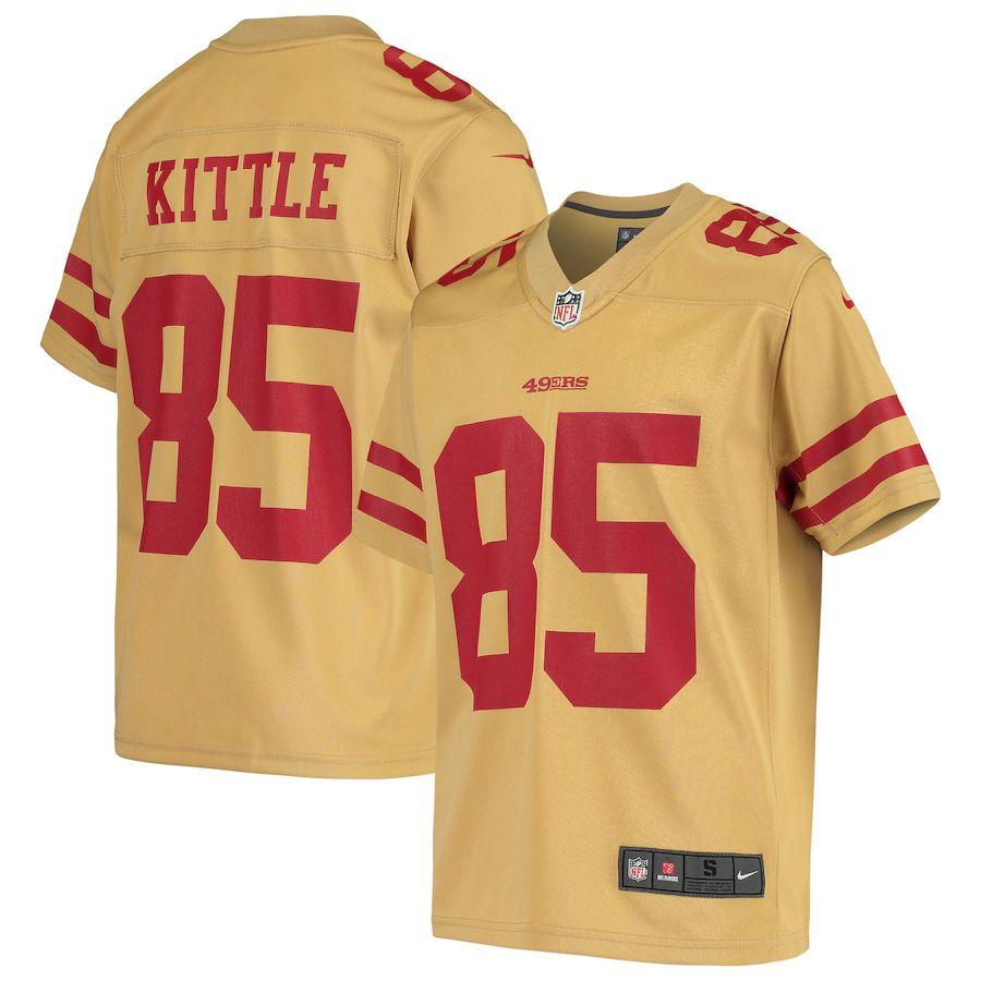 Youth George Kittle Gold Inverted Player Limited Team Jersey - Kitsociety