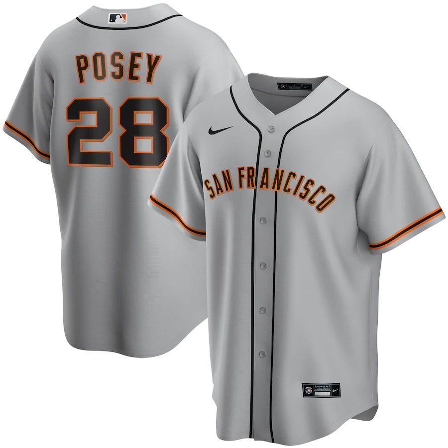 Men's Buster Posey Gray Road 2020 Player Team Jersey - Kitsociety