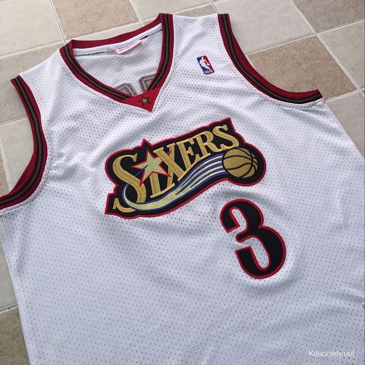 Men's Allen Iverson Blue And Red Retro Classic Team Jersey - Kitsociety