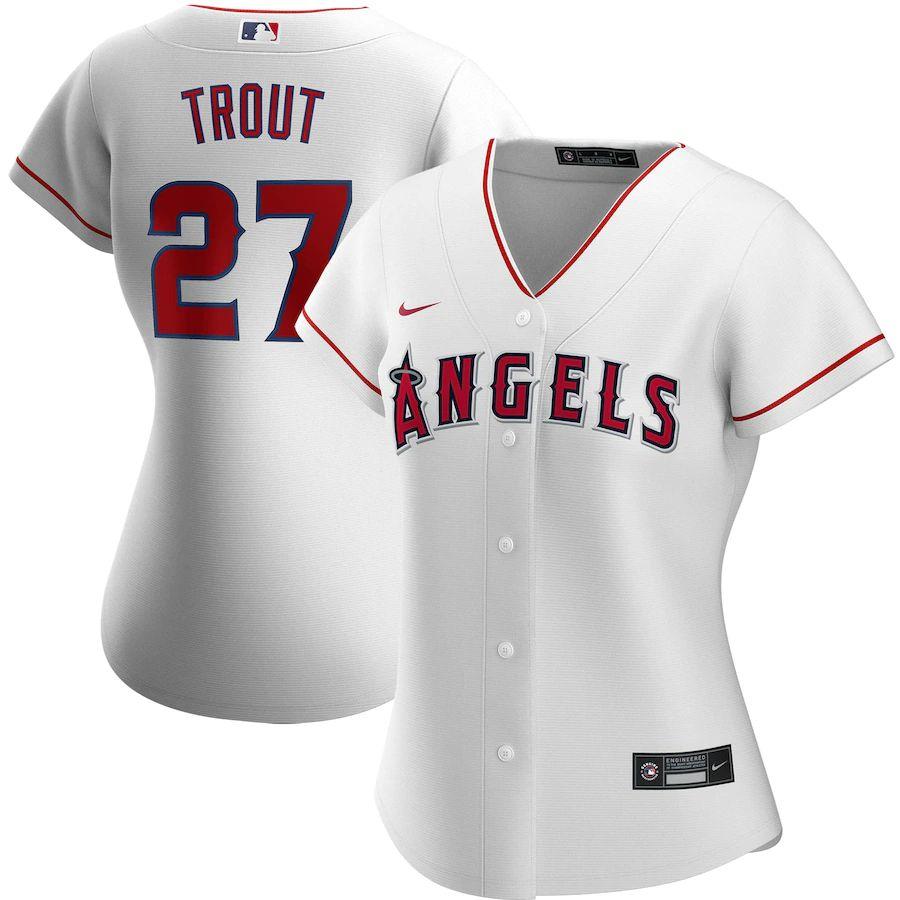 Men's Mike Trout White Home 2020 Player Team Jersey - Kitsociety