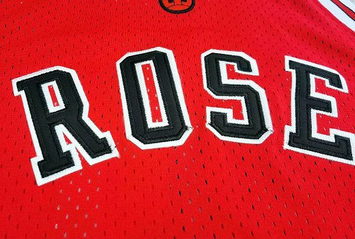 # 1 Chicago Bulls Derrick Rose NBA Red Black Basketball Jersey Mens Size 2XL
