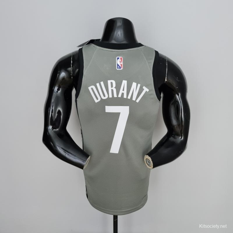 75th Anniversary Durant #7 Brooklyn Nets City Edition Gray NBA Jersey -  Kitsociety