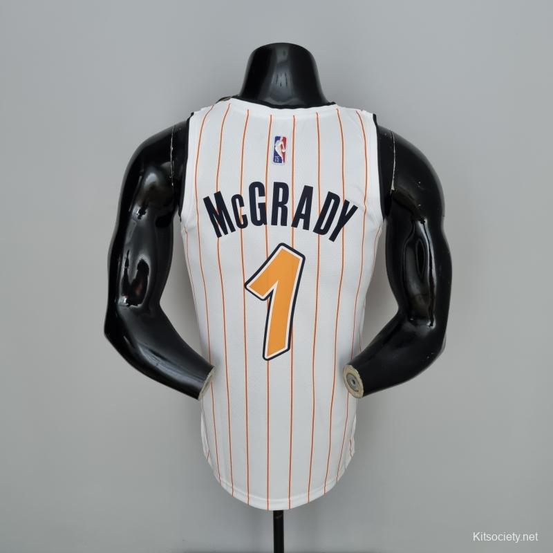 75th Anniversary Orlando Magic McGrady #1 White And Orange NBA