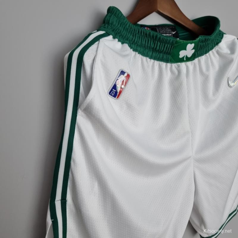 75th Anniversary Boston Celtics Green Shorts NBA - Kitsociety