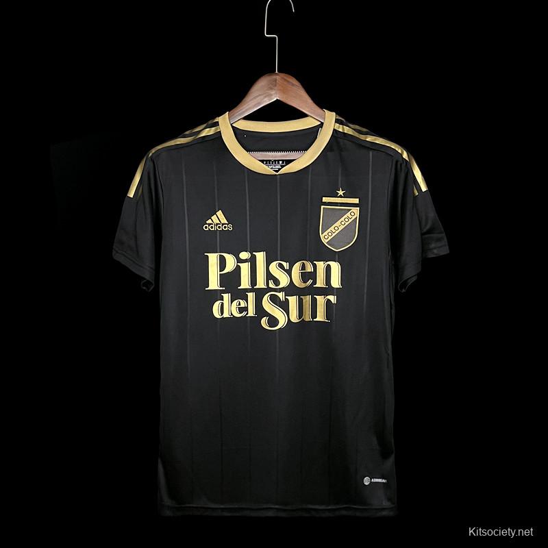 22/23 Colo Colo Commemorative Edition Black Gold Soccer Jersey - Kitsociety