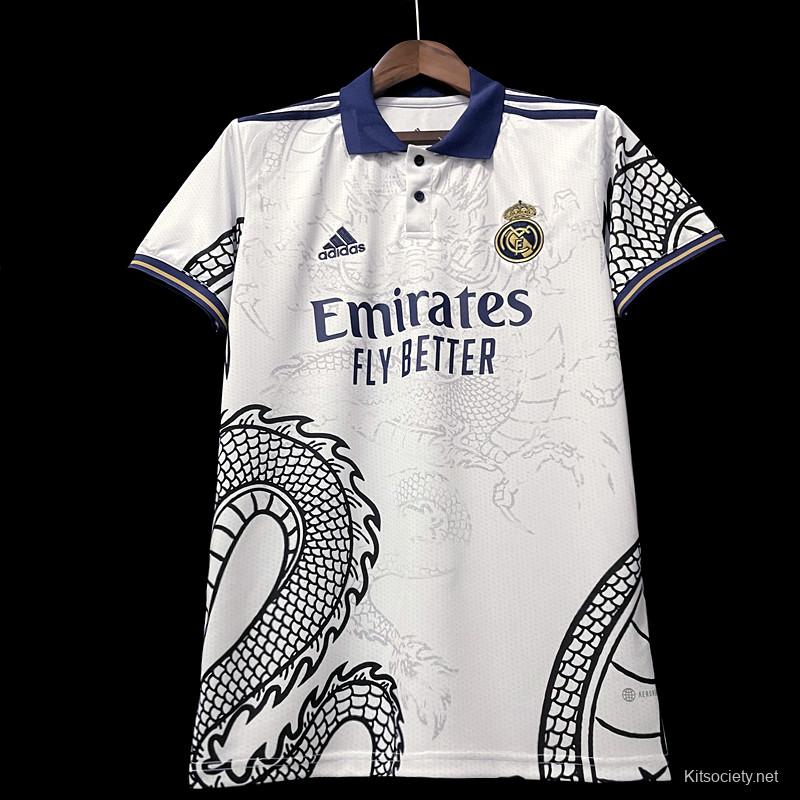 23-24 Kids Real Madrid Special Edition White Dragon Jersey Size 16-28 -  Kitsociety