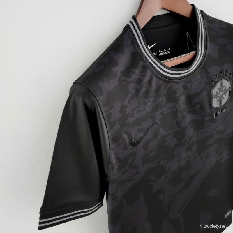 2022 Brazil Black Soccer Jersey - Kitsociety