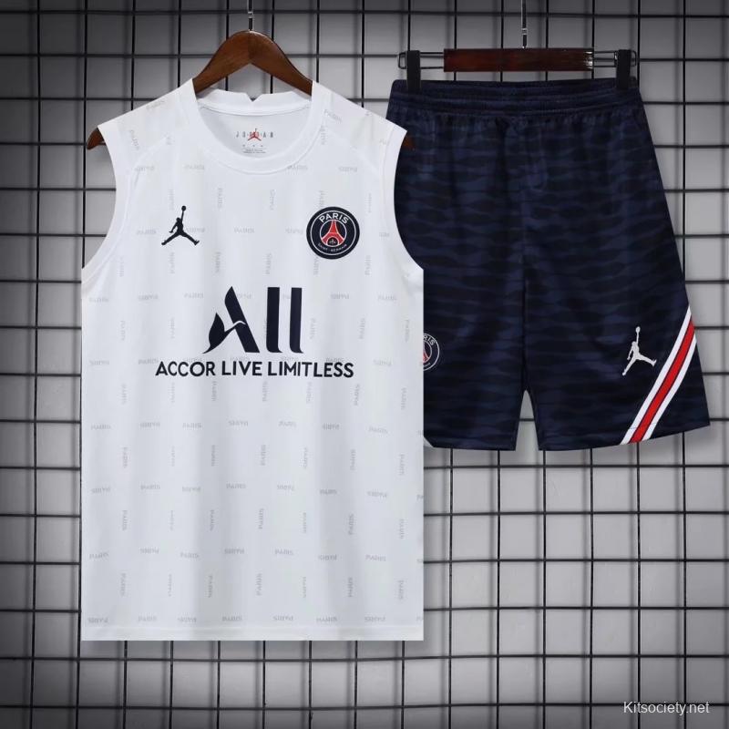 Nike PSG Training Soccer Jersey Kit(Jersey+Shorts) 2021/22 - White