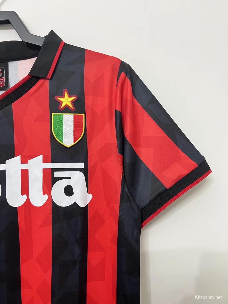 Retro 93/94 AC Milan home Soccer Jersey - Kitsociety