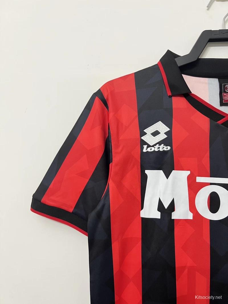 Retro 93/94 AC Milan home Soccer Jersey - Kitsociety