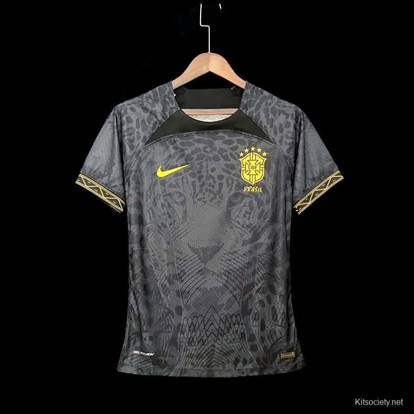 2022 Brazil Black Soccer Jersey - Kitsociety