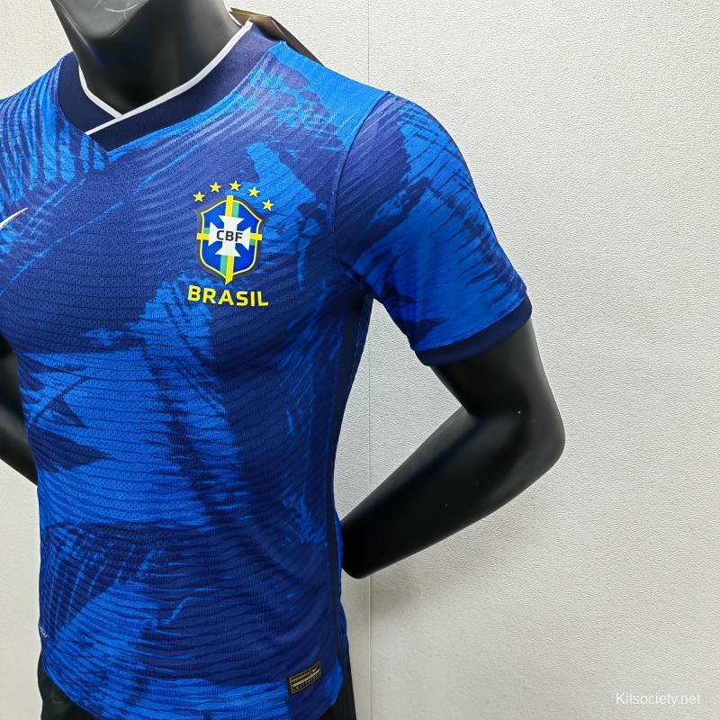 2023 Women Brazil Away Blue Jersey - Kitsociety