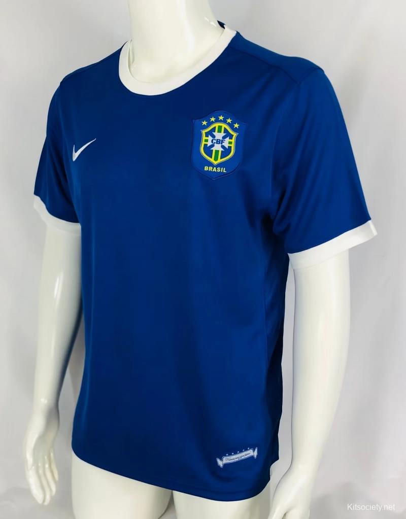 Retro 2006 Brazil Away Blue Jersey - Kitsociety