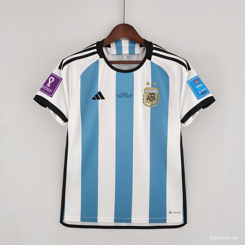 Player Version 3 Stars Argentina Away Jersey - Kitsociety