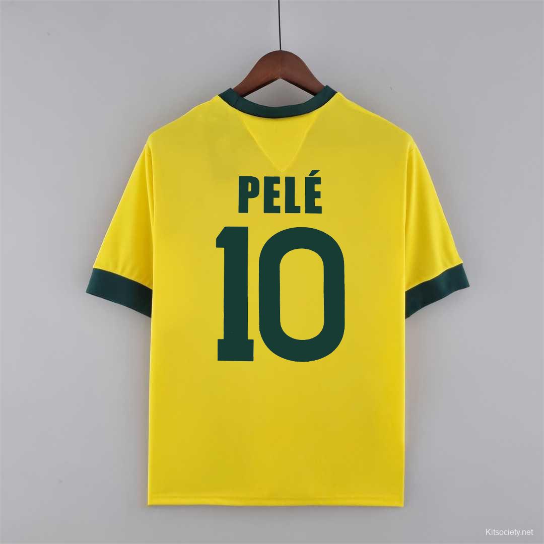 Retro 1970 Brazil Home Jersey 10#Pelé Commemorate The King Of Football -  Kitsociety