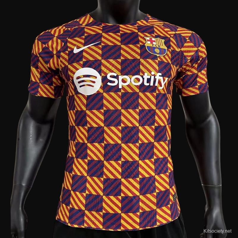 Player Version 22 23 Barcelona Orange Training Jersey - Kitsociety