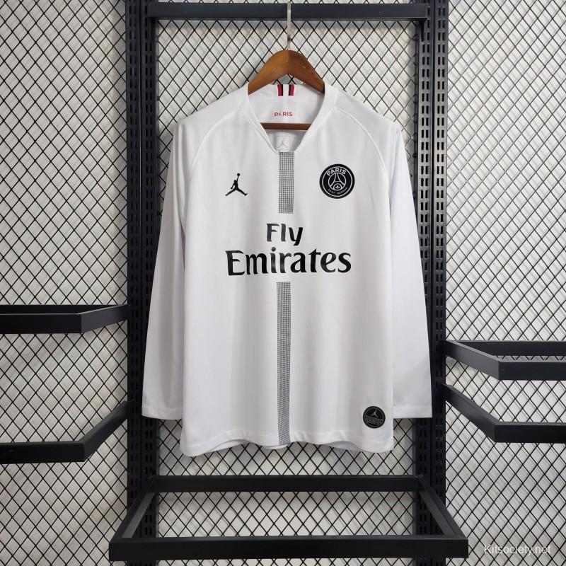 Retro Long Sleeve 18-19 PSG White Champions League Jersey - Kitsociety