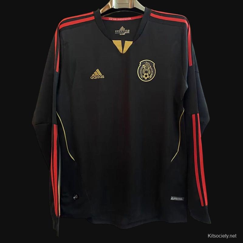 Retro 2011 Mexico Away Black Long Sleeve Jersey - Kitsociety