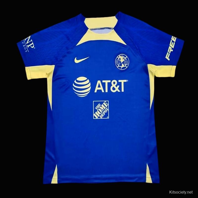 23-24 Club America Away Blue Soccer Jersey - Kitsociety