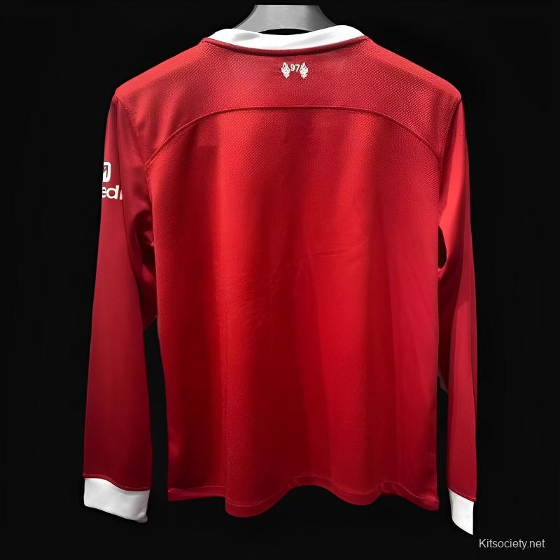 23/24 Liverpool Home Long Sleeve Jersey - Kitsociety