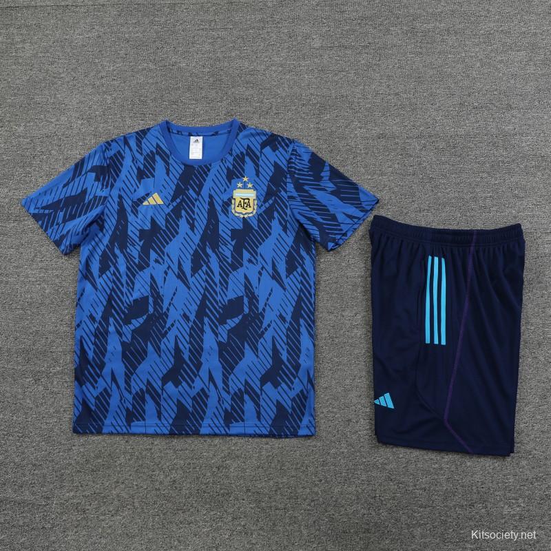 Player Version 2023 Argentina Pre-Match Navy Jersey - Kitsociety