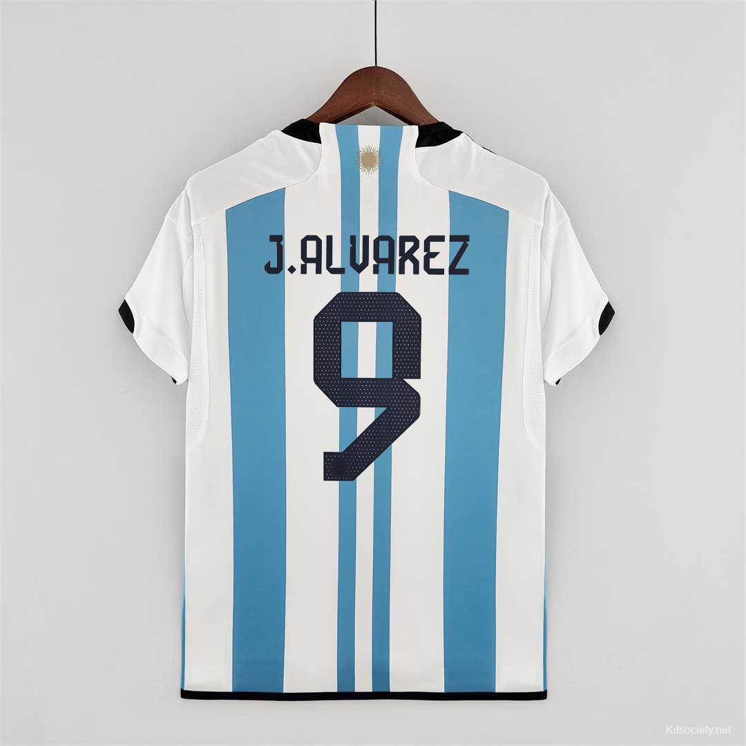 ARGENTINA 3 STAR AWAY SHIRT 2022 2023 J.ALVAREZ