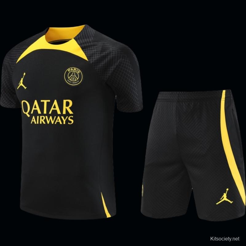 23 24 Borussia Dortmund Black Short Sleeve+Shorts - Kitsociety