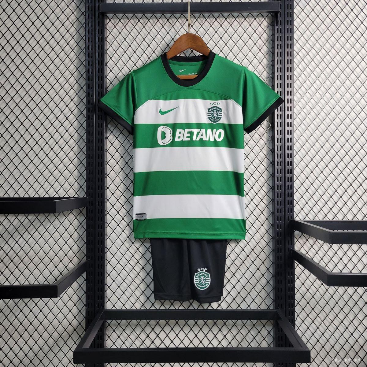 Kid's Sporting CP Home Soccer Jersey Kit(Jersey+Shorts) 2023/24