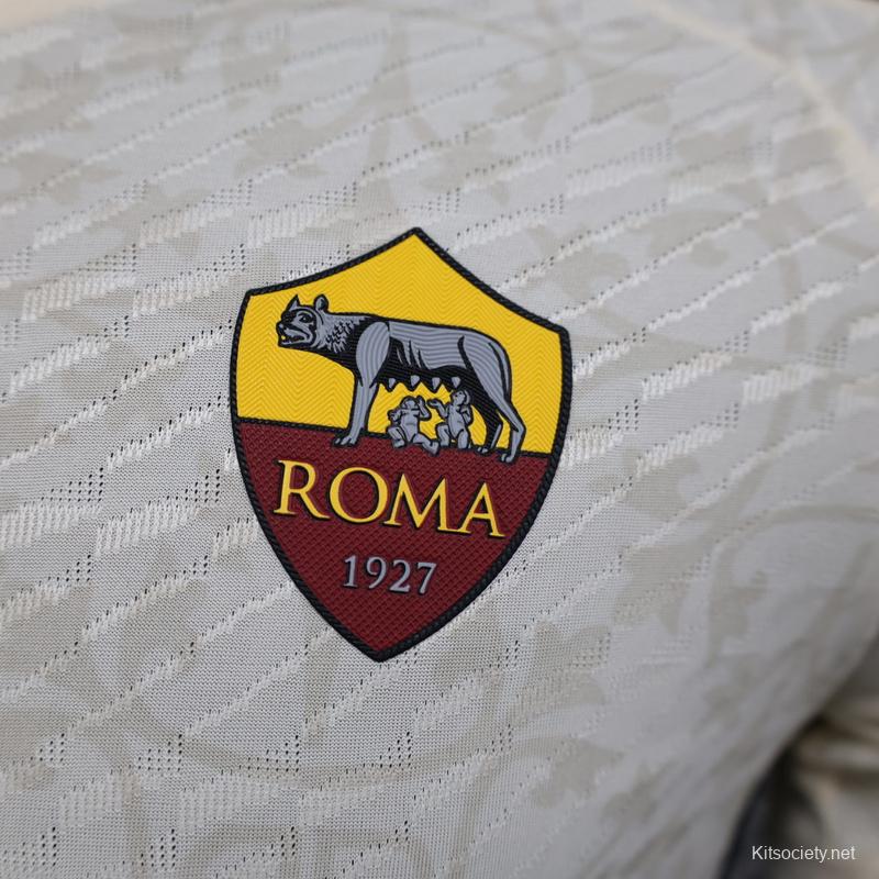 2023/24 Roma Away White Plasyer Version Soccer Jersey