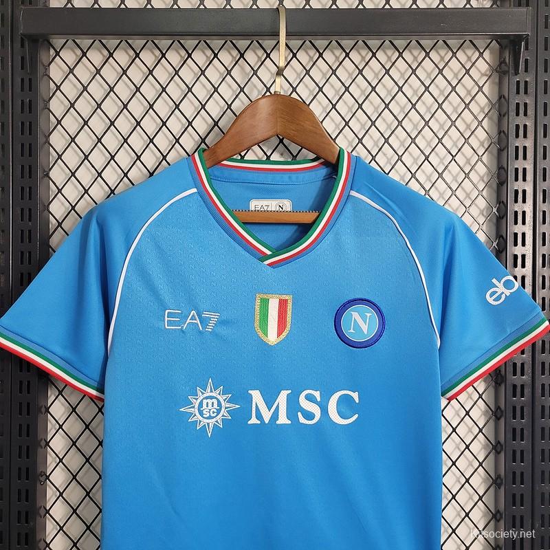 23-24 Baby Napoli Home Soccer Jersey Baby 6-18 Month - Kitsociety